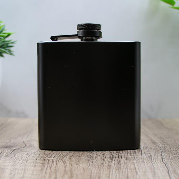 Custom Engraved Black Flask - 6 oz