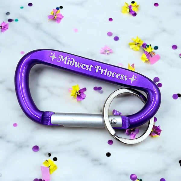 Midwest Princess - Custom Engraved Carabiner Clip 3" Keychain