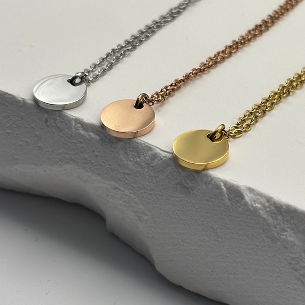 Personalized Mini Circle Pendant Necklace #2